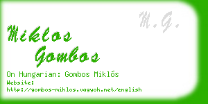 miklos gombos business card